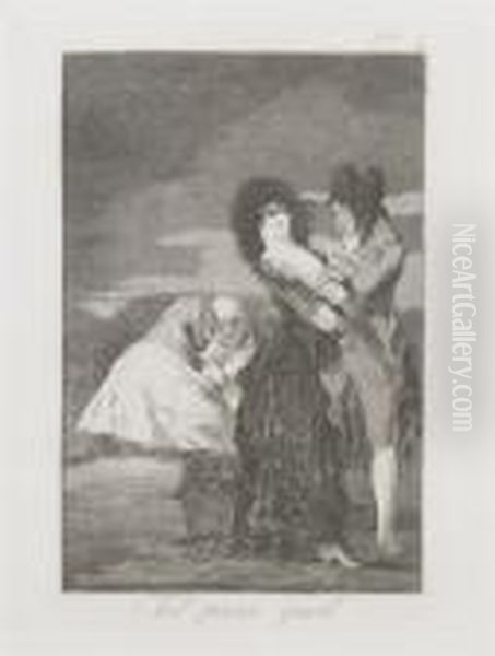 Tal Para Cual Oil Painting by Francisco Goya Fuendetodos