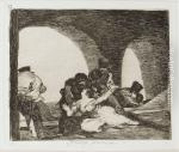 Los Desastres De La Guerra Oil Painting by Francisco Goya Fuendetodos