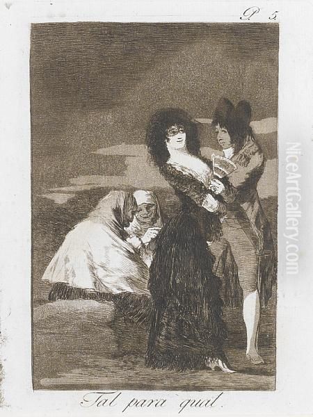 Two Of A Kind (harris 42) Oil Painting by Francisco Goya Fuendetodos