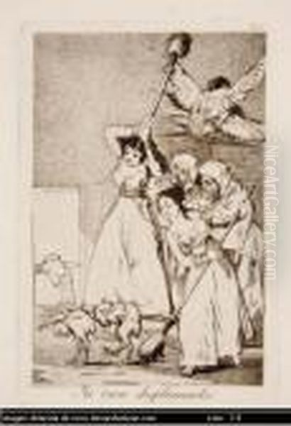 Grabado Al Aguafuerte, Aguatinta
 Y Punta Seca. Plancha N?20 De Loscaprichos 1799. Quinta Edicion Harris
 55 Oil Painting by Francisco Goya Fuendetodos