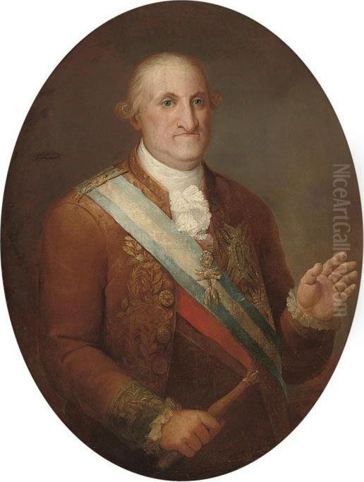 Portrait Of King Charles Iv Of Spain Oil Painting by Francisco Goya Fuendetodos