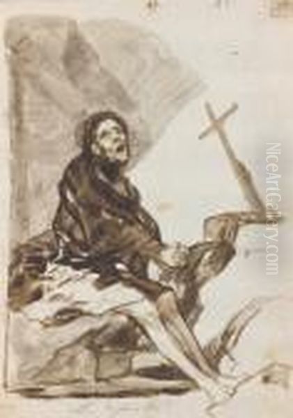 Repentance Oil Painting by Francisco Goya Fuendetodos