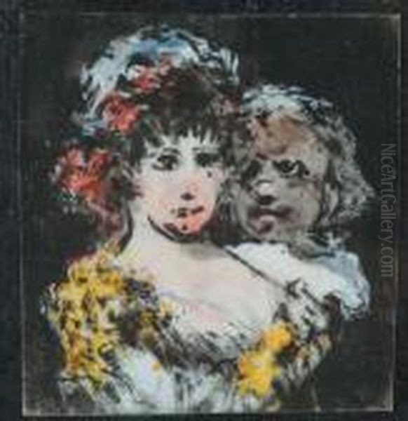 Homme Et Femme Oil Painting by Francisco Goya Fuendetodos