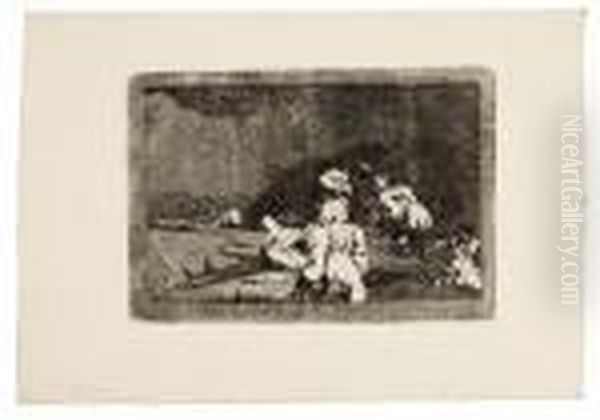 Bien Te Se Esta - It Serves You Right - Das Geschieht Dir Recht Oil Painting by Francisco Goya Fuendetodos