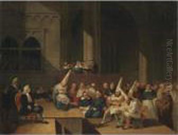 A Church Interior With An Auto Da Fe Oil Painting by Francisco Goya Fuendetodos