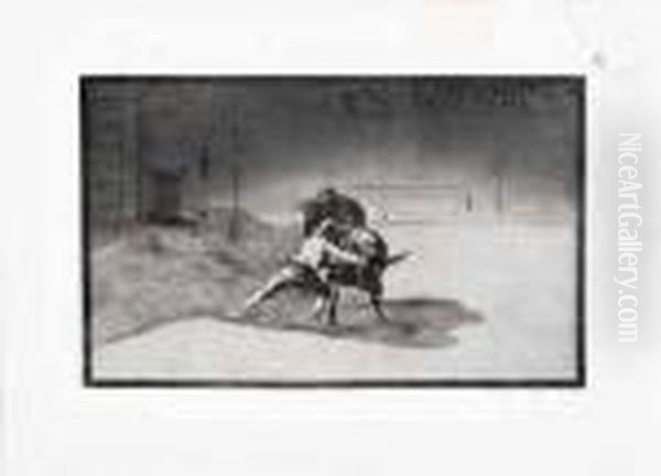 Tauromaquia No. 15 Oil Painting by Francisco Goya Fuendetodos