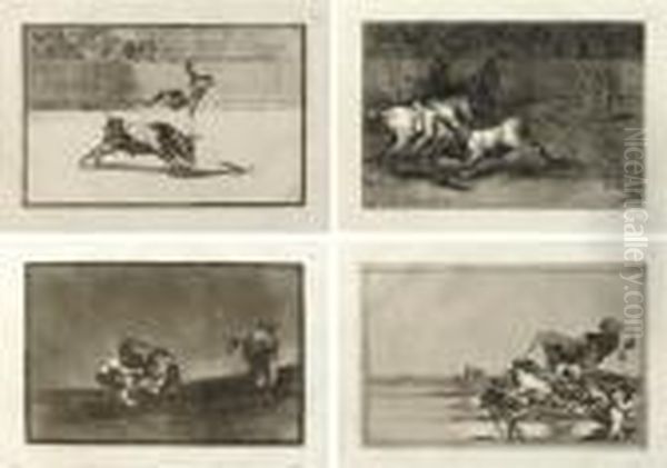 La Tauromaquia (delteil 224-56; Harris 204-36) Oil Painting by Francisco Goya Fuendetodos