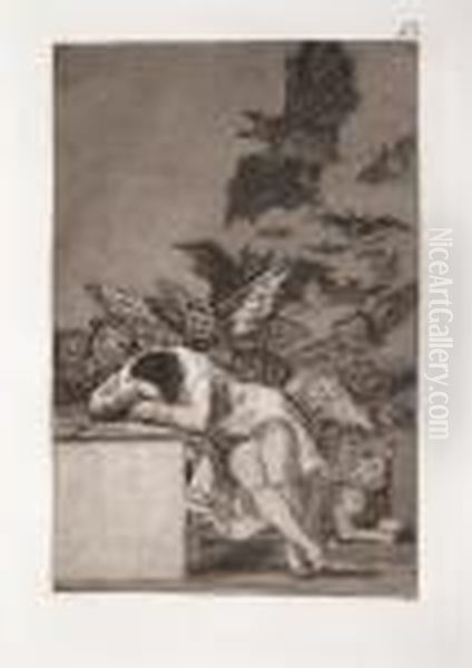 Los Caprichos De Goya. Coleccion De Ochenta Estampas Oil Painting by Francisco Goya Fuendetodos
