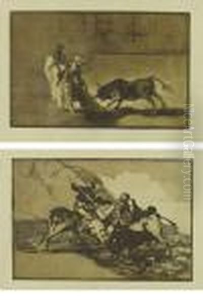 La Tauromaquia. Folge Von 33 
Radierungen Der Originalausgabe Und 7 Radierungen, Die Erst Ab Der 3. 
Ausgabe Von 1876 Der Folge Beigefugt Wurden Oil Painting by Francisco Goya Fuendetodos
