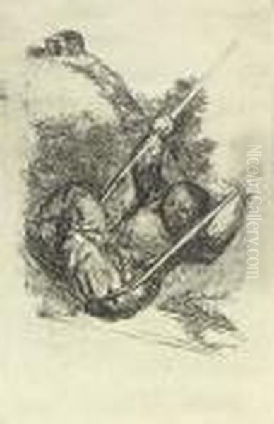 Viejacolumpiandose Oil Painting by Francisco Goya Fuendetodos