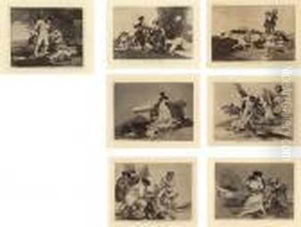 Los Desastres De La Guerra (d. 120-199; H. 121-200) Oil Painting by Francisco Goya Fuendetodos