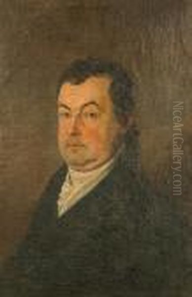 Portrait Of A Gentleman, Bust-length, With A Black Coat, With A White Cravat. Oil Painting by Francisco Goya Fuendetodos