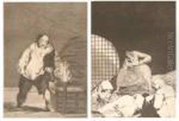 Y Se Le Quema La Casa And Las Rinde El Sueno Oil Painting by Francisco Goya Fuendetodos