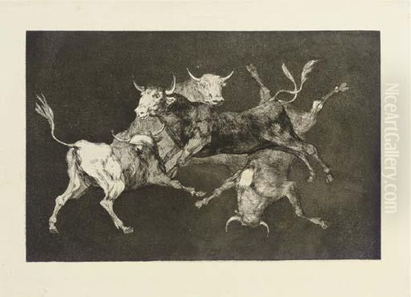 Al Toro Y Al Aire Darles Calle Oil Painting by Francisco Goya Fuendetodos