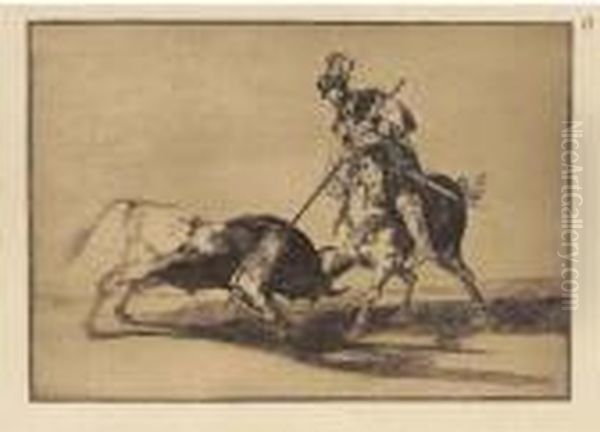 La Tauromaquia (h. 204-36) Oil Painting by Francisco Goya Fuendetodos