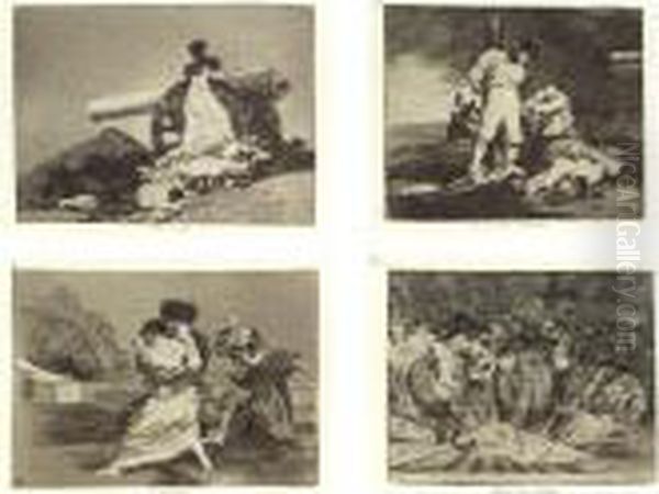 Los Desastres De La Guerra
 (delteil 120-199; Harris 121-200) Oil Painting by Francisco Goya Fuendetodos