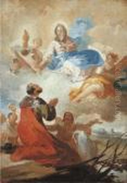 The Appearance Of The Virgen Del Pilar To Saint James Oil Painting by Francisco Goya Fuendetodos