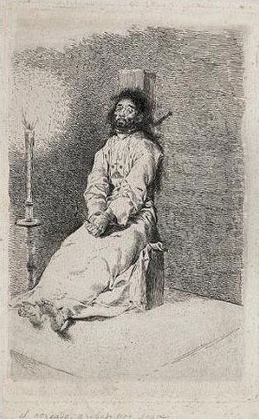The Garroted Man (h.21) Oil Painting by Francisco Goya Fuendetodos