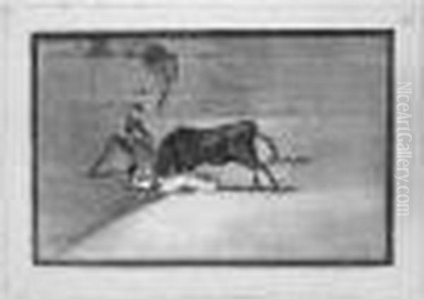 Desgracias Acaecidas En El 
Tendido De La Plaza De Madrid; And La Desgraciada Muerte De Pepe Illo En
 La Plaza De Madrid (d.244, H.224; And D.256, H.236) Oil Painting by Francisco Goya Fuendetodos