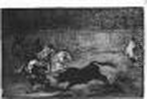 La Tauromaquia: The Seven Additional Plates Marked A-g (d.257-63; H.237-43) Oil Painting by Francisco Goya Fuendetodos