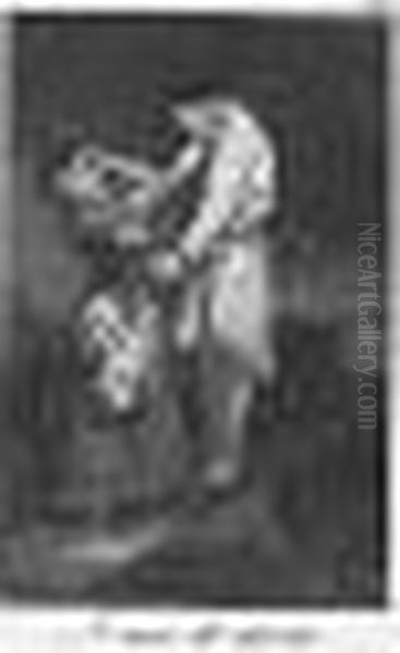 A Caza De Dientes; And Ya Tienen Asiento (d.49, H.47; And D.63, H.61) Oil Painting by Francisco Goya Fuendetodos