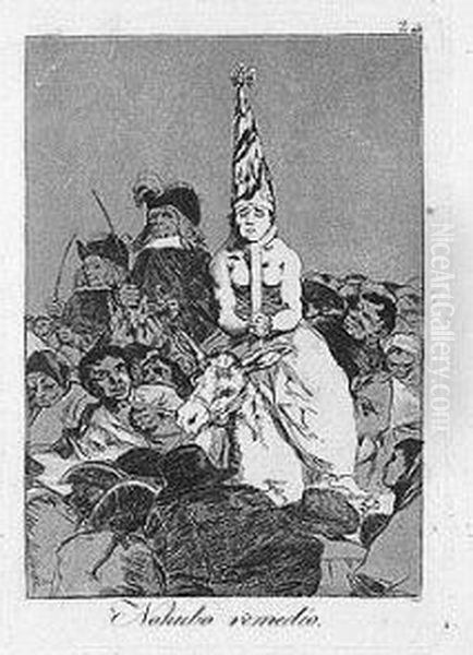 Nohubo Remedio; And No Hay Quien Nos Desate? (d.61, H.59; And D.112, H.110) Oil Painting by Francisco Goya Fuendetodos