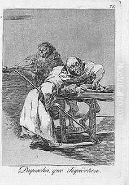 Tantalo; And Despacha, Que Dispiertan (delteil 46, Harris 44; And D.115, H.113) Oil Painting by Francisco Goya Fuendetodos