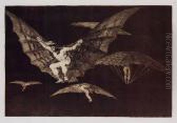 Los Proverbios (h.248-265; D.202-219) Oil Painting by Francisco Goya Fuendetodos