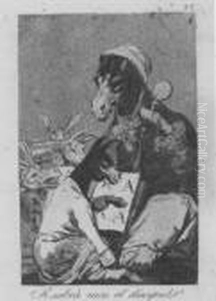 Si Sabra Mas El Discipulo? (harris 72; Delteil 74) Oil Painting by Francisco Goya Fuendetodos