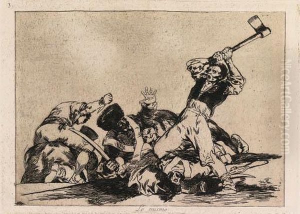 Los Desastres De La Guerra Oil Painting by Francisco Goya Fuendetodos