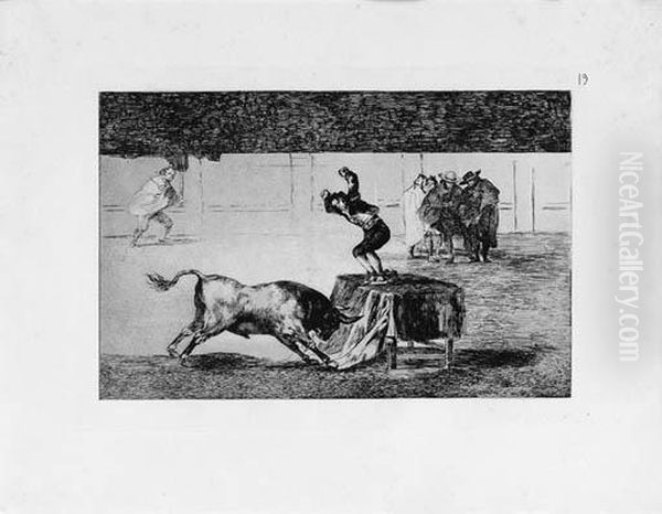 La Tauromaquia: Twenty-three Plates (harris 205-7 Oil Painting by Francisco Goya Fuendetodos