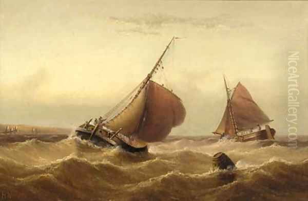 Shipping in a swell Oil Painting by Henry Moore