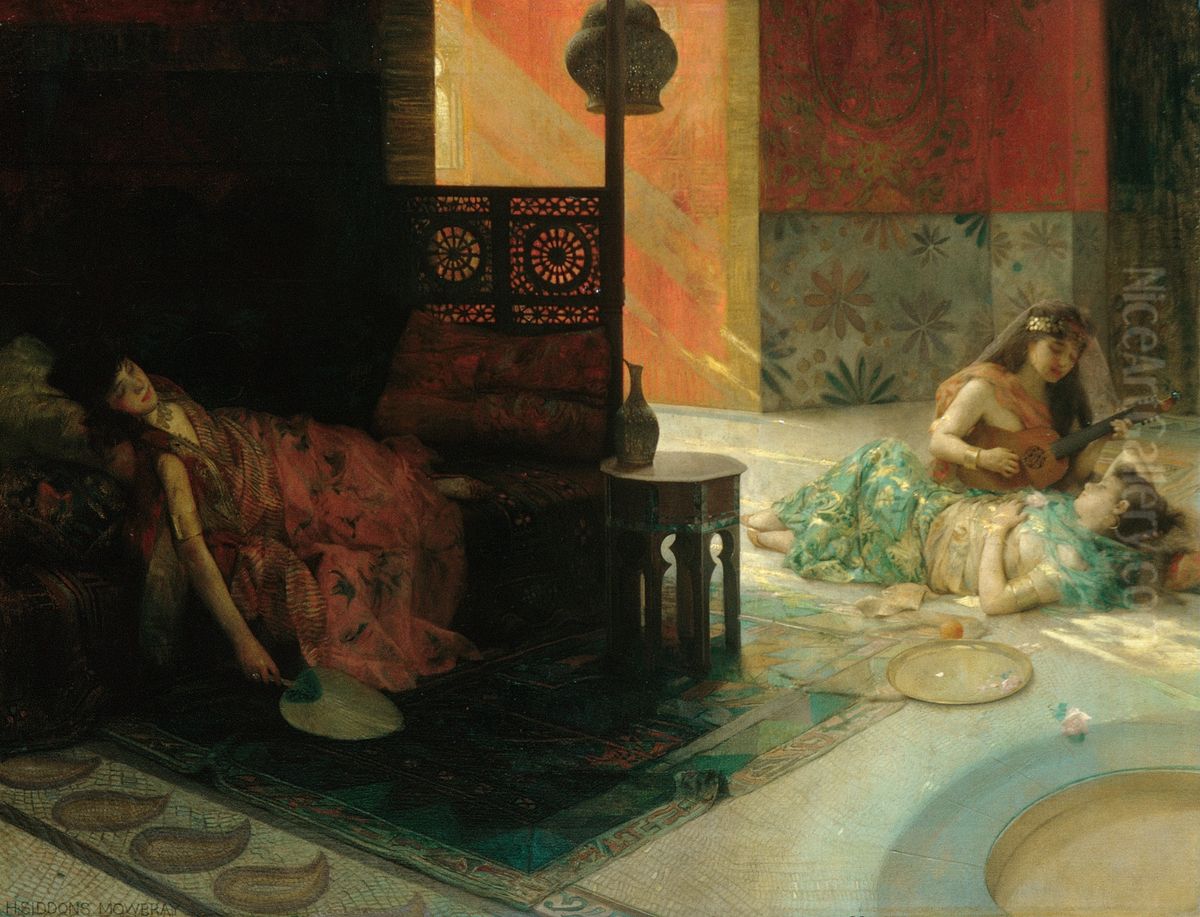 Harem Scene Oil Painting by Henry Siddons Mowbray