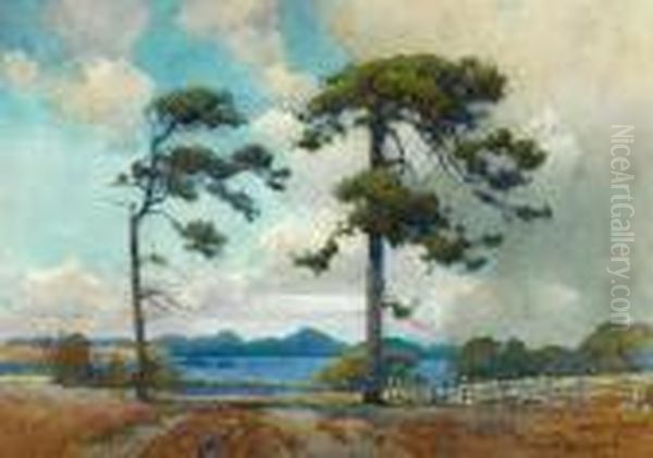 Passing Showers, Near Point Lobos Oil Painting by Percy Gray