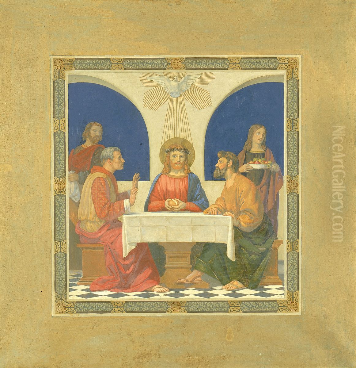 Supper at Emmaus Oil Painting by Henry Siddons Mowbray