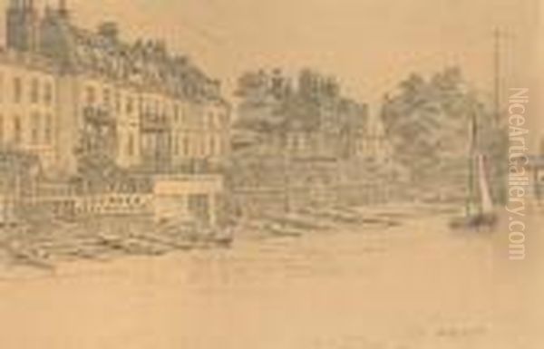 The Embankment From The Thames Oil Painting by Walter Greaves