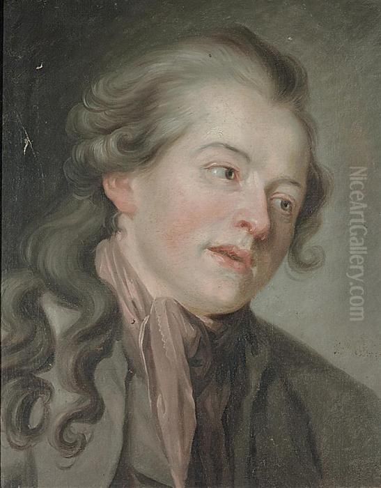 Head Of A Man, In A Brown Coat Oil Painting by Jean Baptiste Greuze