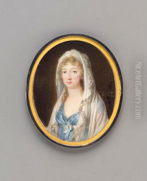 A Lady Oil Painting by Jean Baptiste Greuze