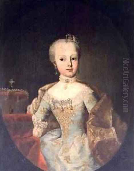Archduchess Maria Josepha Habsburg-Lothringen 1751-67 Oil Painting by Martin II Mytens or Meytens