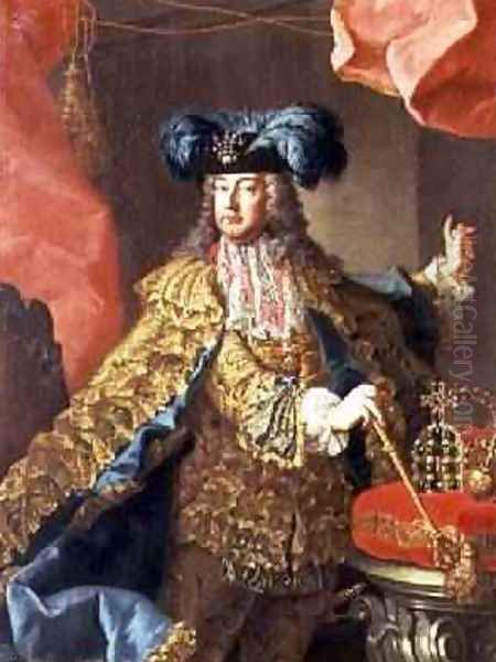 Emperor Franz I Duke of Lothringen Oil Painting by Martin II Mytens or Meytens