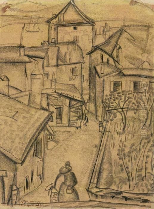 Nyon, Switzerland S Oil Painting by Boris Dmitrievich Grigoriev