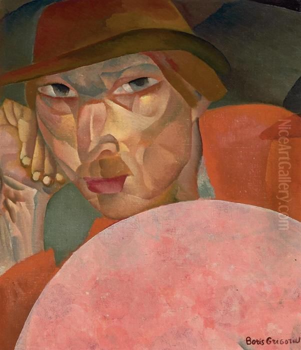 Russian Man Oil Painting by Boris Dmitrievich Grigoriev