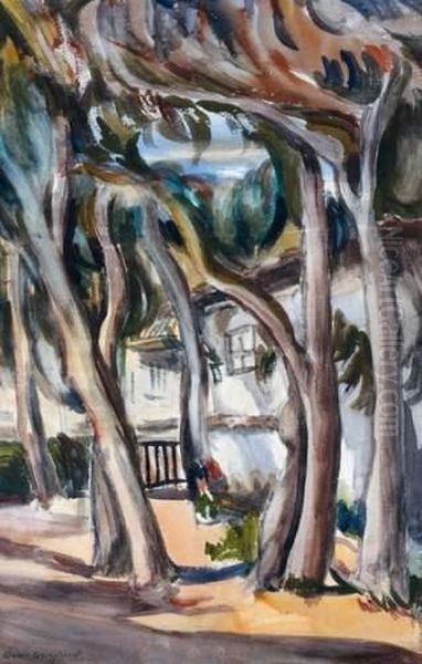 Le Jardin De La Villa Borisella Demeure De Boris Et Cyrille Gregoriev Oil Painting by Boris Dmitrievich Grigoriev