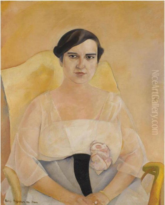 Portrait Of A Lady Oil Painting by Boris Dmitrievich Grigoriev
