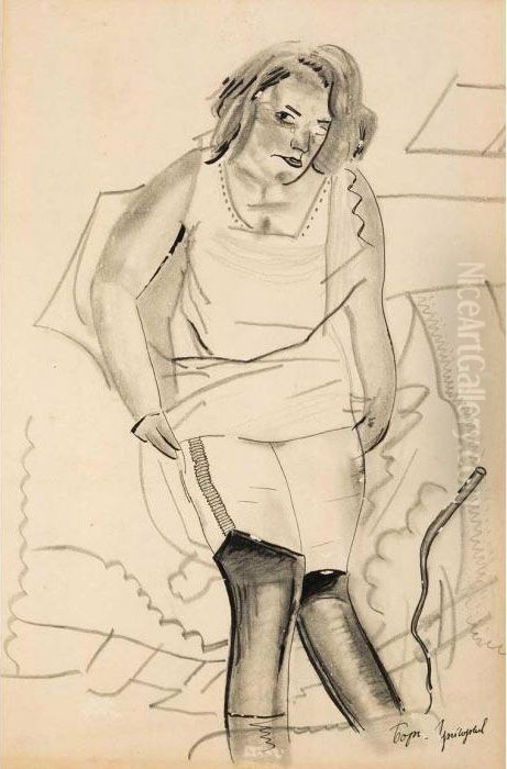 Senza Titolo Oil Painting by Boris Dmitrievich Grigoriev