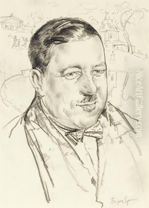 Portrait Of Ilia Mashkov Oil Painting by Boris Dmitrievich Grigoriev