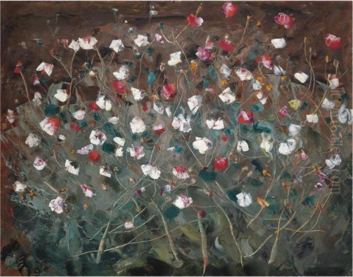 Sweet Peas Oil Painting by Boris Dmitrievich Grigoriev