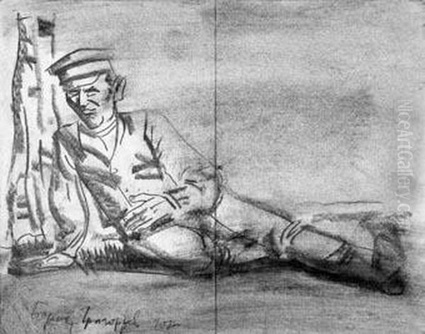 Marinesoldat Oil Painting by Boris Dmitrievich Grigoriev