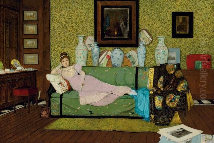 In The Artist's House Oil Painting by John Atkinson Grimshaw