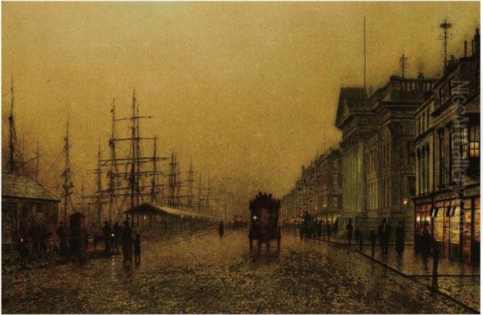 Salthouse Docks, Liverpool Oil Painting by John Atkinson Grimshaw